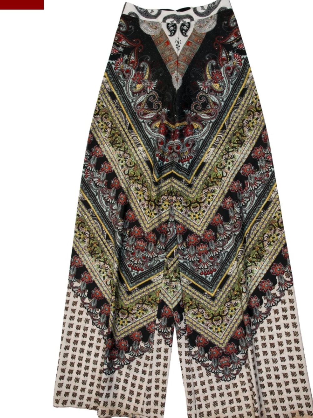 ALICE + OLIVIA Paisley satin Super Wide Leg High Rise Pants, Size 6 - Picture 1 of 9